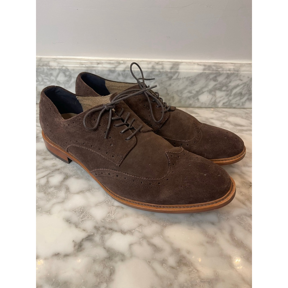 Banana Republic Brown Suede Wingtip Oxfords Men’s 13M Leather Dress Shoes